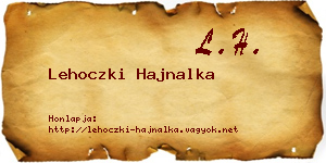 Lehoczki Hajnalka névjegykártya